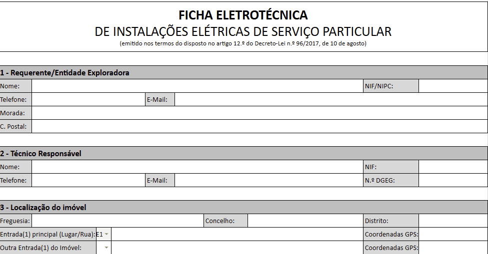 Fichas Eletrotécnicas